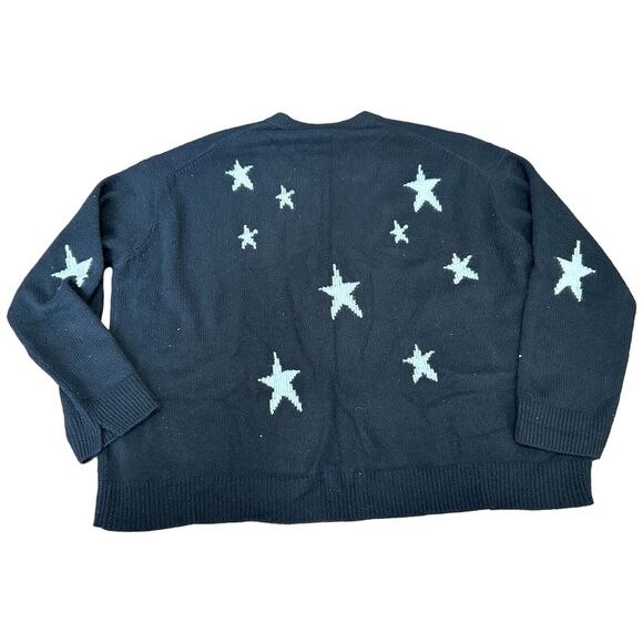 Zadig & Voltaire Sweater Womens Large Black Markus Star Print Cashmere NWOT - Picture 4 of 11